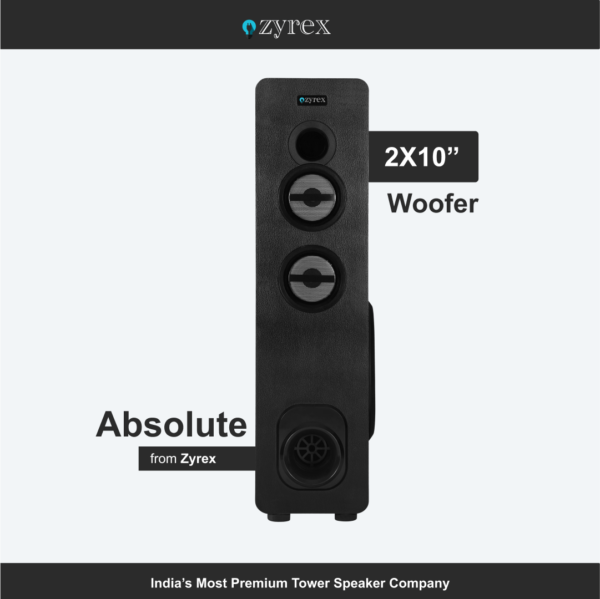 Zyrex Absolute 240W Floor Standing Tower Speaker with Wireless Mic. Support & LED Light - Image 4